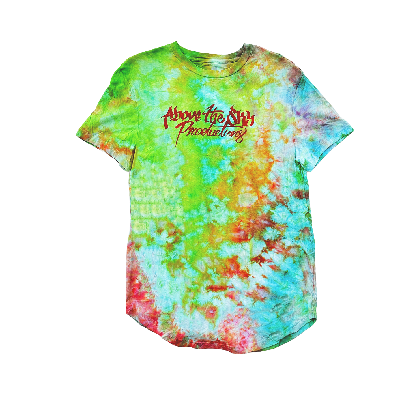 Above The Sky Tie Dye T-Shirt (Womens Long Cut)