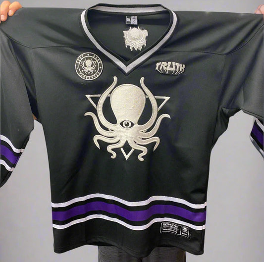 DDD Hockey Jersey (v1) - Black and Purple - SLIM FIT
